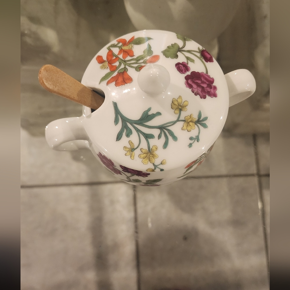 Floral Ceramic Sugar Bowl